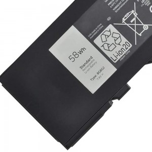 Batería de portátil 7400mAh compatible con [DELL] Latitude 12 Rugged Extreme 7204, Latitude 7204 reemplaza 3NVTG, 8G8GJ