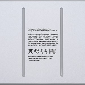Batterie d'ordinateur portable A1175 pour batterie Macbook Pro A1150 A1260