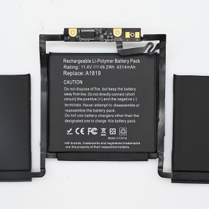 A1819 แบตเตอรี่แล็ปท็อปสำหรับ MacBook Pro Retina A1706 แบตเตอรี่