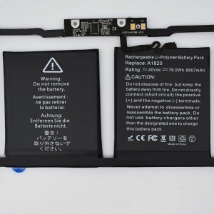 Batterie d'ordinateur portable A1820 pour batterie Macbook Pro Retina A1707