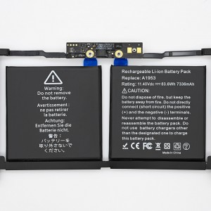 A1953 แบตเตอรี่แล็ปท็อปสำหรับ MacBook Pro Retina A1990 แบตเตอรี่