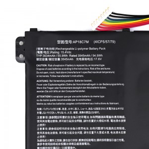 AP18C7M AP18C7K batterie d'ordinateur portable pour Acer SPIN 5 SP513-54N-56M2 SWIFT 3 SF313-52G-71J6 SF514-54GT-79YU 55GT
