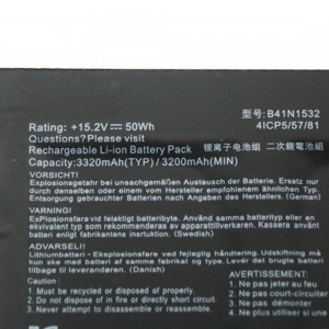B41N1532 0B200-02010100 แบตเตอรี่แล็ปท็อปสำหรับ Asus Zenbook Flip UX560 UX560UA UX560UA-1B Q504U Q504UA Q504UAK Q504UA-BBI5T12 Q504UA-BHI5T13 Q504UA-BI5T26 Q504UA-BHI7T21 Series แบตเตอรี่แล็ปท็อป