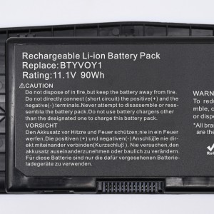 Baterai BTYV0Y1 untuk baterai laptop Dell Alienware R3 R4
