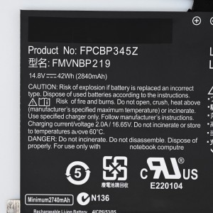 FPCBP345Z-batteri för Fujitsu Lifebook UH552 UH572-serien Laptop-batteri