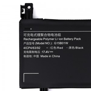 G15B01W-laptopbatterij voor Xiaomi-gaminglaptop 15.6inch 7300HQ 1050Ti/1060 171502-A1