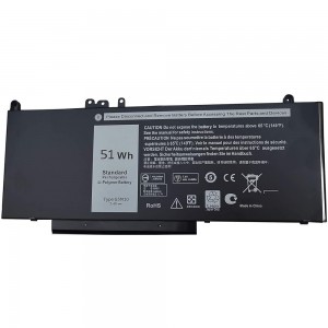 Batterie d'ordinateur portable 51WH G5M10 pour ordinateur portable Dell Latitude E5450 E5550 15,6″ Série 8V5GX R9XM9 WYJC2 1KY05 7,4V 4 cellules