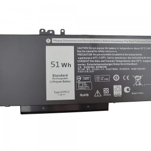 Batterie d'ordinateur portable 51WH G5M10 pour ordinateur portable Dell Latitude E5450 E5550 15,6″ Série 8V5GX R9XM9 WYJC2 1KY05 7,4V 4 cellules