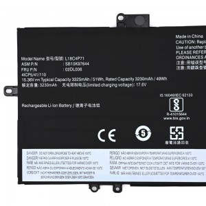 L18C4P71 SB10K97644 02DL006 Laptop Battery for Lenovo ThinkPad X1 Carbon 7th TP00109A 2019 2020 battery