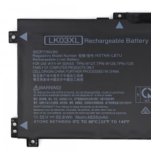 Batería para portátil LK03XL para HP Envy X360 15-BP000 15M-BP000 15M-BQ1XX TPN-W127 TPN-W128 Series Notebook 916814-855 HSTNN-UB71