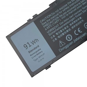 91Wh MFKVP Laptop Batteri för Dell Precision 15 7510 7520 17 7710 7720 M7510 M7710 Series M28DH 1G9VM T05W1 451-BBSB 451-BBSF GR5D3 RDYCT 11.4V 6Cell